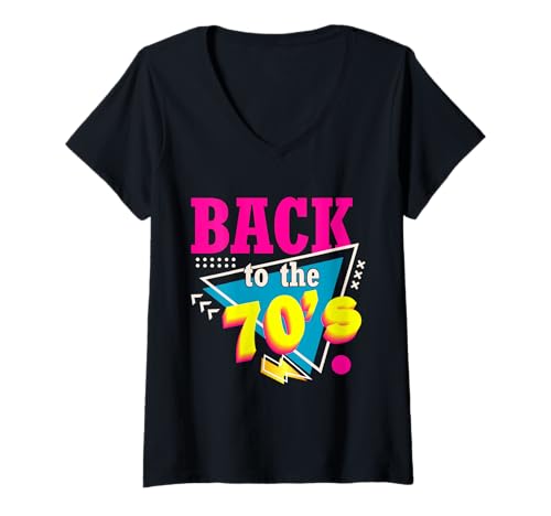 Damen Geboren in den 70er 1970er Jahren Generation 70er Jahre Back To 70's T-Shirt mit V-Ausschnitt Damen Geboren in den 70er 1970er Jahren Generation 70er Jahre Back To 70's T-Shirt mit V-Ausschnitt von Born in The 70s 1970s Generation 70s Back To 70's