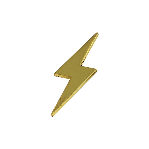 Gold Bolt Pin Messing Silhouette Tattoo Blitz Revers Midcentury Goth Punk Einzigartige Kunst Hutnadel von BornRadShop