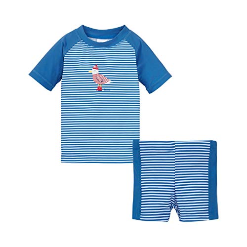 Bornino Baby Badeshirt blau und Badeshorts/UV-Schutzkleidung / 2-teiliges Set Badebekleidung - Größe 86 von Bornino