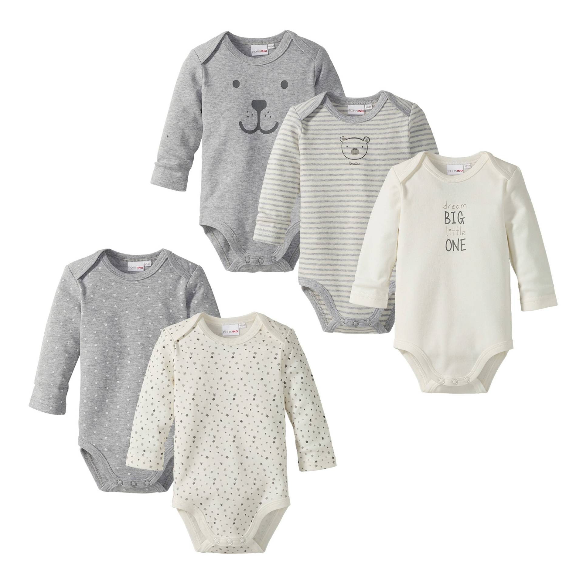 Bornino Basics 5er-Pack Bodys langarm von Bornino