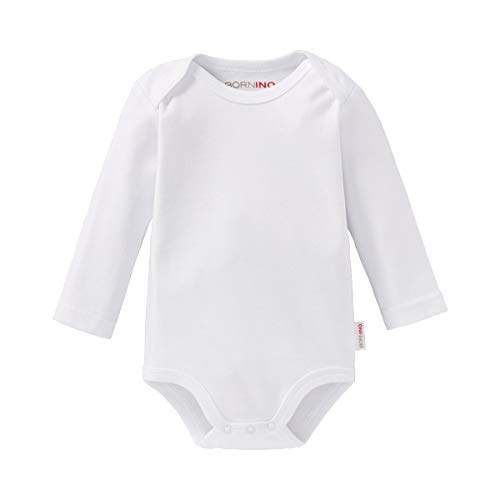 Bornino Basics Body langarm - einfarbiger Langarmbody für Babys mit Schlupfkragen & Druckknöpfen im Schrittbereich - reine Baumwolle von Bornino