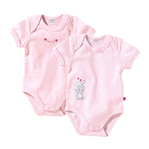 Bornino Basics Bodys kurzarm (2er-Pack) rosa - mit verspielten Prints, Mäusezähnchen & Schlupfkragen - Größe 98 von Bornino