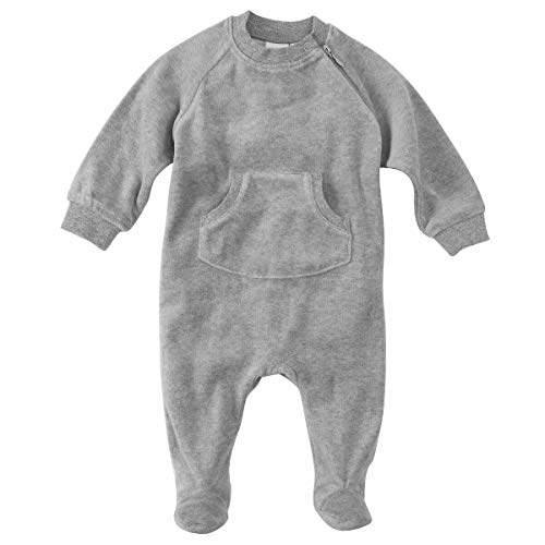 Bornino Basics Nicki-Overall grau, Strampler, langarm, eingestickt, Baumwolle-Polyester-Mix von Bornino