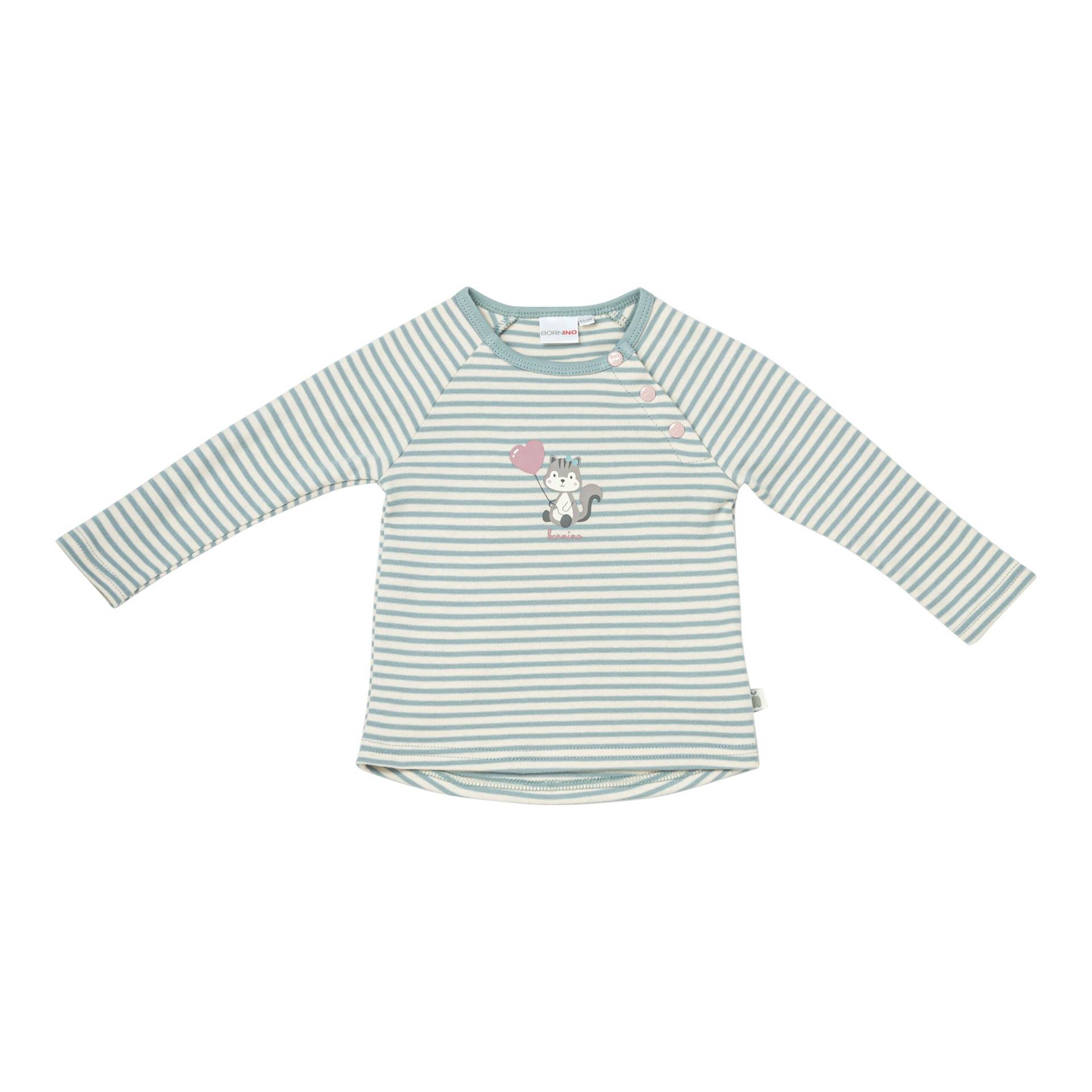 Bornino Cozy Time Raglanshirt langarm Ringel Eichhörnchen von Bornino
