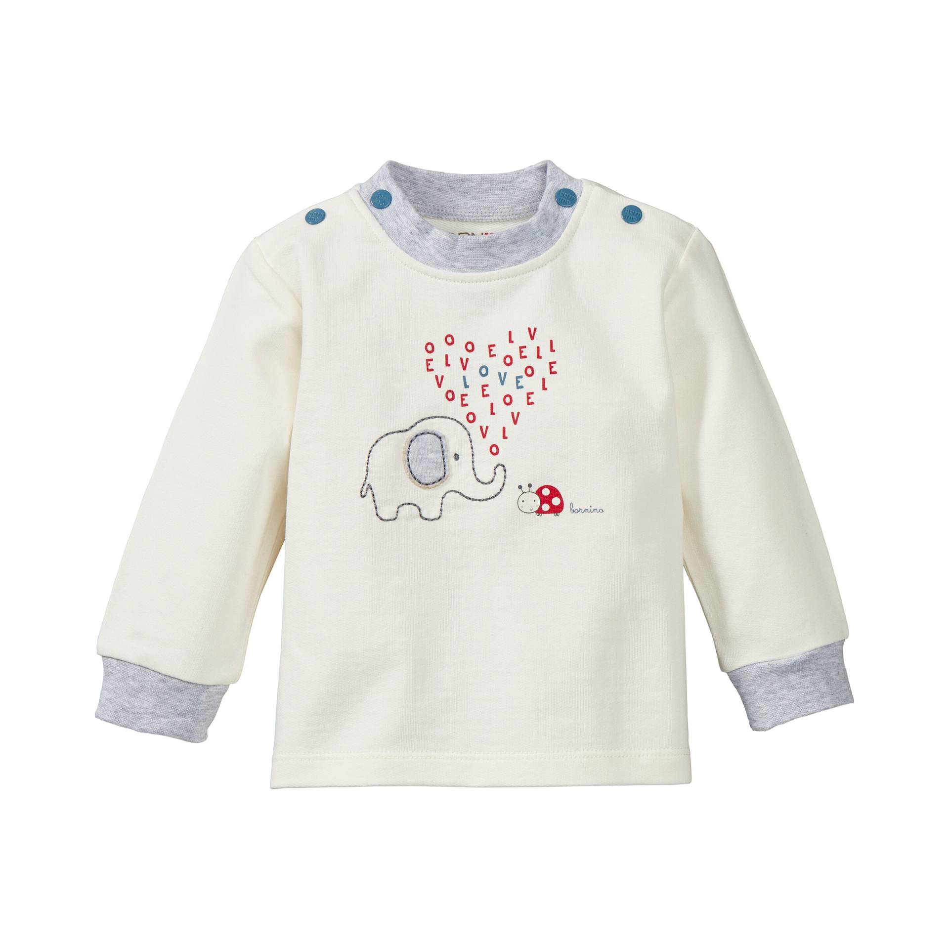 Bornino Sweatshirt langarm Elefant und Marienkäfer GOTS-zertifiziert von Bornino