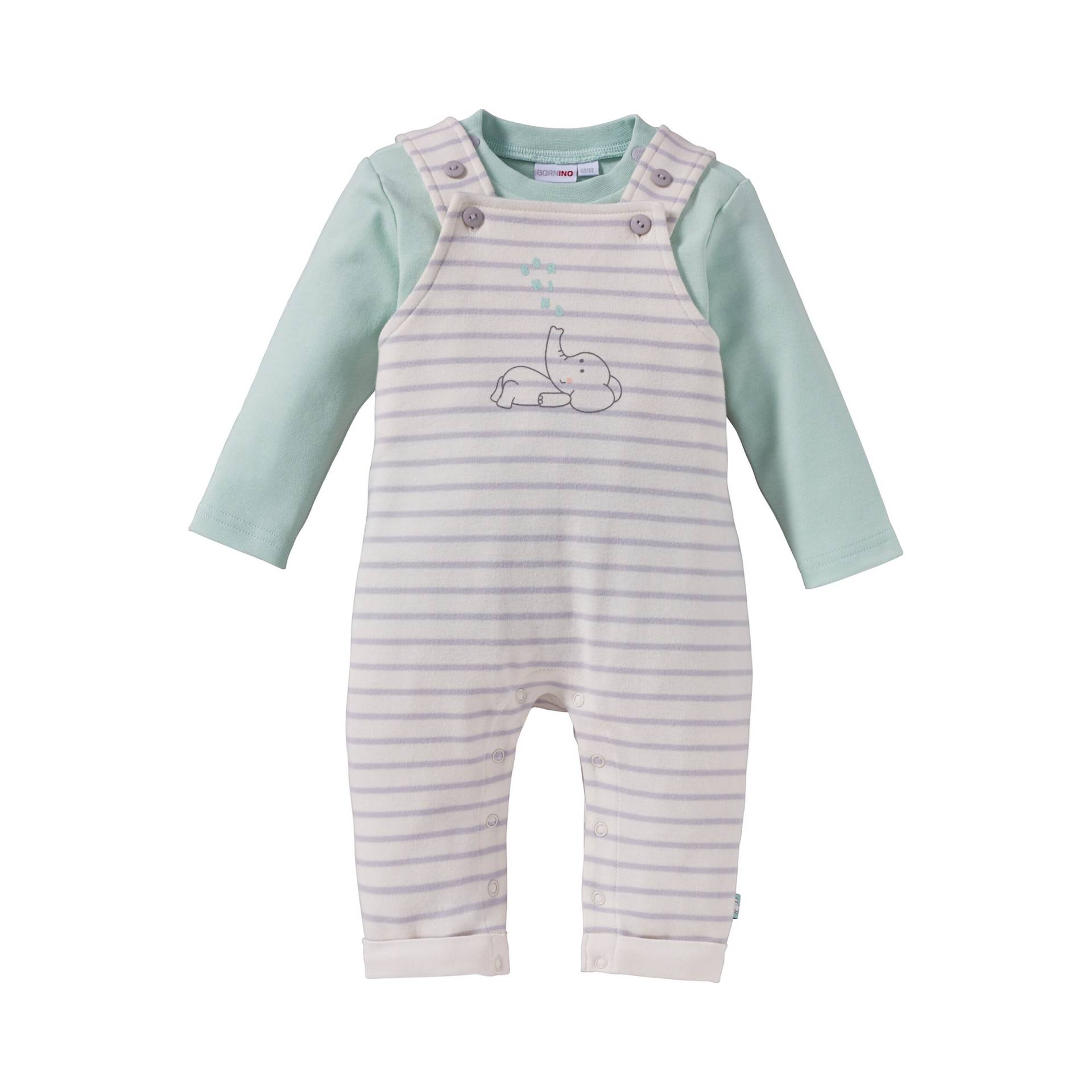 Bornino Basics 2-tlg. Set Latzhose mit Shirt Elefant von Bornino