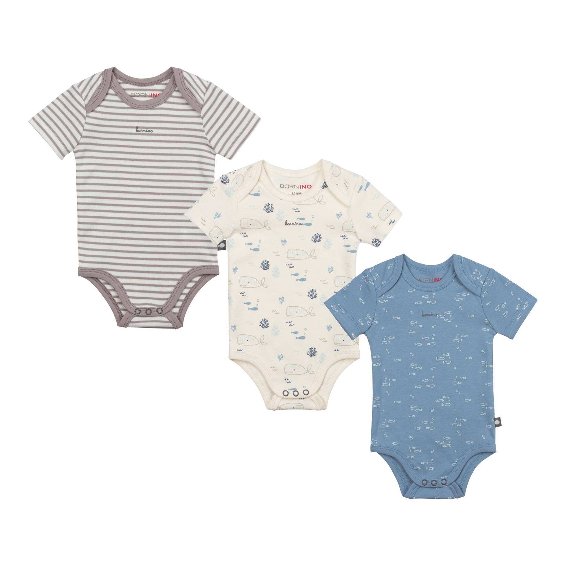 Bornino Ocean 3er-Pack Bodys kurzarm Ocean von Bornino