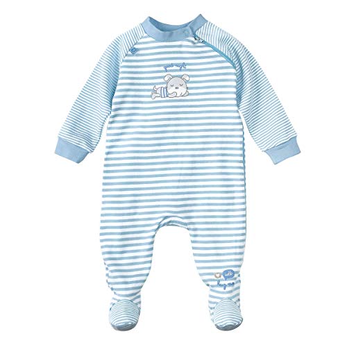 Bornino Schlafoverall, Baby-Schlafanzug mit Füßen, Einteiler, Bärchen-Print, Langarm, Baumwolle, blau/weiß Bornino Schlafoverall, Baby-Schlafanzug mit Füßen, Einteiler, Bärchen-Print, Langarm, Baumwolle, blau/weiß von Bornino