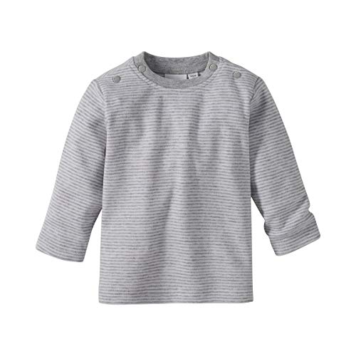 Bornino Shirt Langarm Mouse & Elephant grau - Baby-Langarmshirt aus Reiner Baumwolle mit Rundhalsausschnitt & Druckknöpfen an Schulter - Größe 74 von Bornino