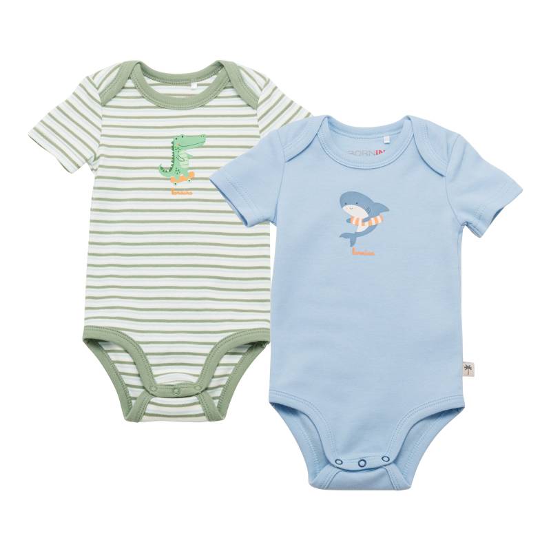 Bornino Sunny Adventure 2er-Pack Bodys kurzarm Krokodil Hai von Bornino