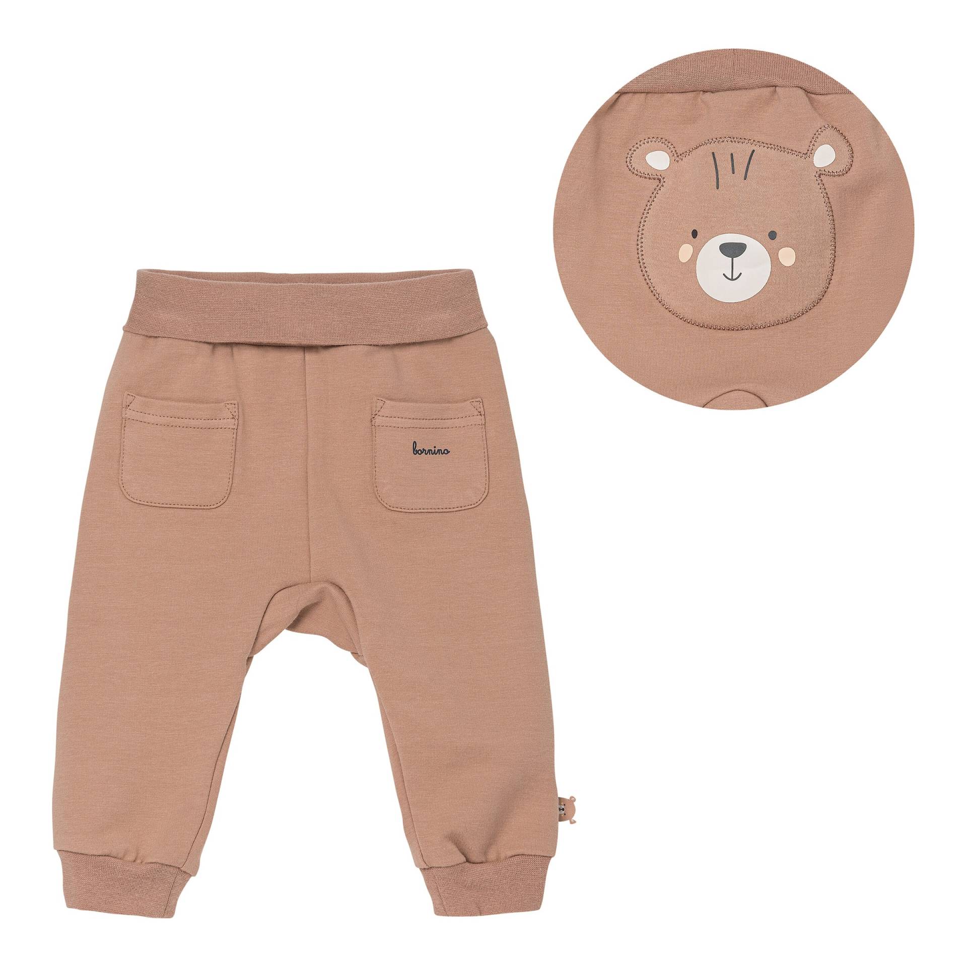 Bornino Tiny Forest Jogginghose mit Po-Applikation Bär von Bornino
