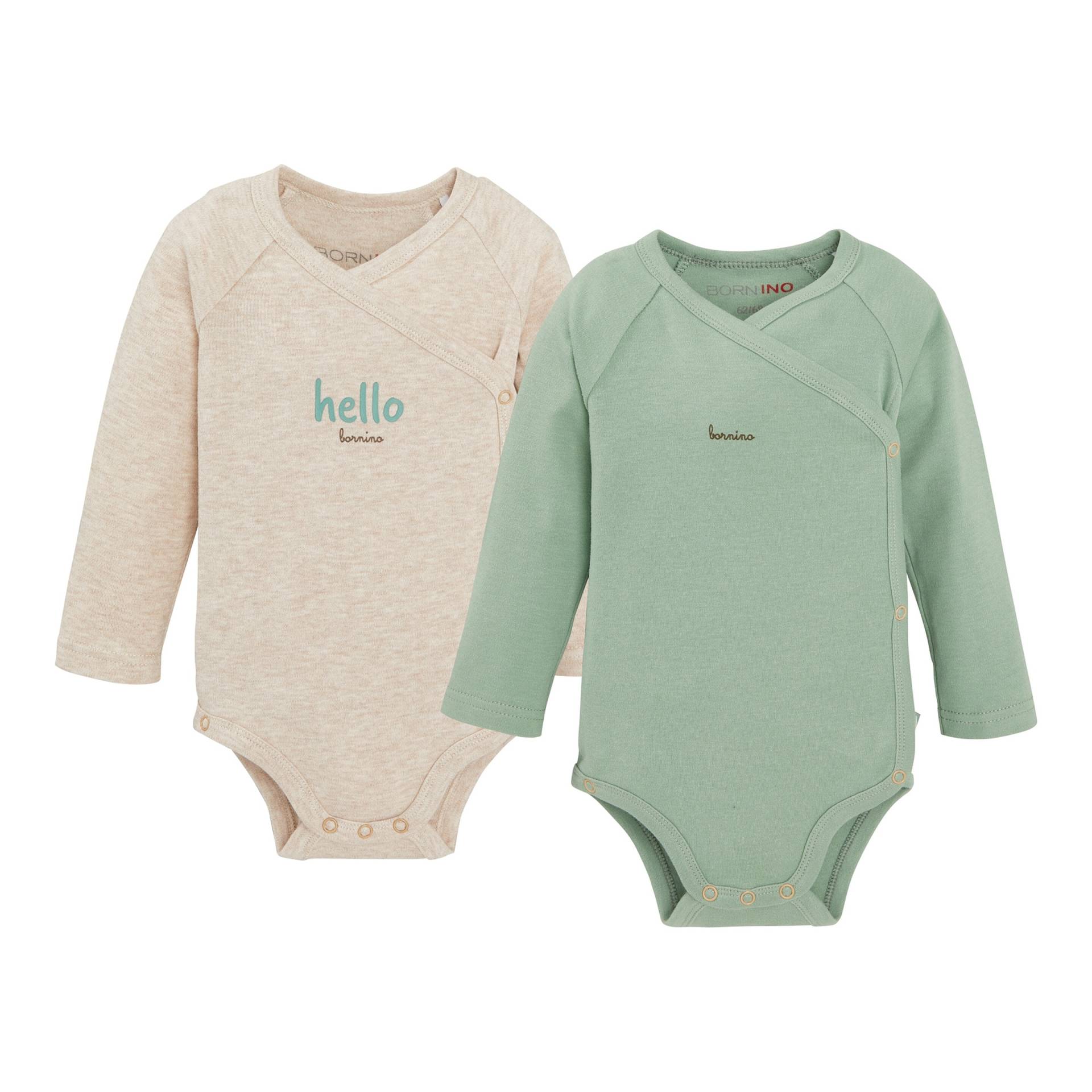 Bornino Lieblinge 2er-Pack Wickelbodys langarm Hello von Bornino