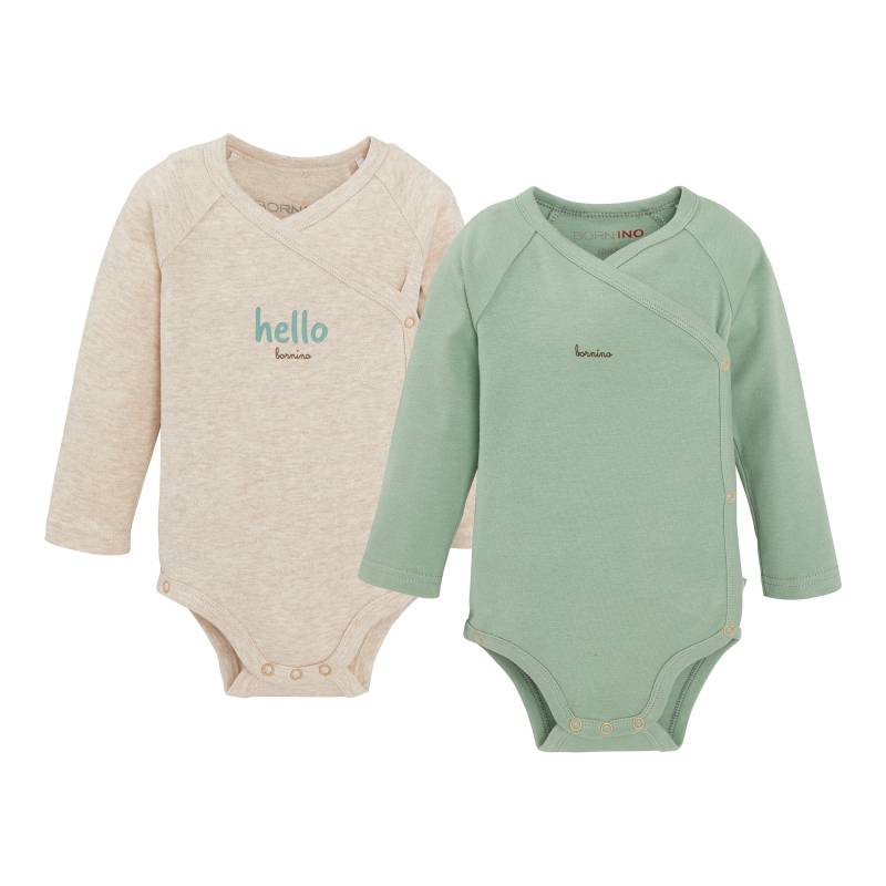 Bornino Lieblinge 2er-Pack Wickelbodys langarm Hello von Bornino