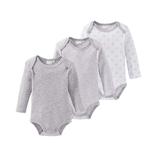 Bornino Wickelbody Basics, 3er-Pack, Baby, Body, langarm, Baumwolle, Uni - Allover-Print - Ringel von Bornino