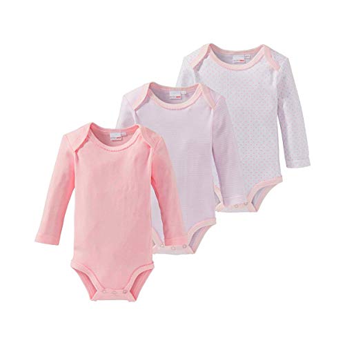 Bornino Wickelbody Basics, 3er-Pack, Baby, Body, langarm, Baumwolle, Uni - Allover-Print - Ringel von Bornino