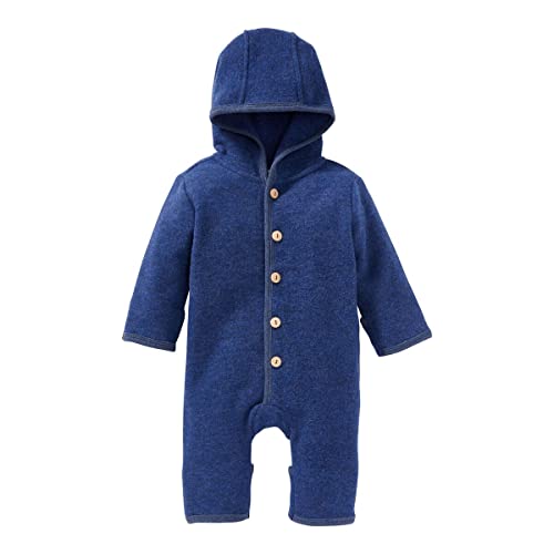 Bornino Wollwalk-Overall mit Klappbündchen aus Merinowolle blau - mit Kapuze - Ärmel- und Beinsaum zum Umschlagen - durchgehende Knopfleiste - Größe 62 Bornino Wollwalk-Overall mit Klappbündchen aus Merinowolle blau - mit Kapuze - Ärmel- und Beinsaum zum Umschlagen - durchgehende Knopfleiste - Größe 62 von Bornino