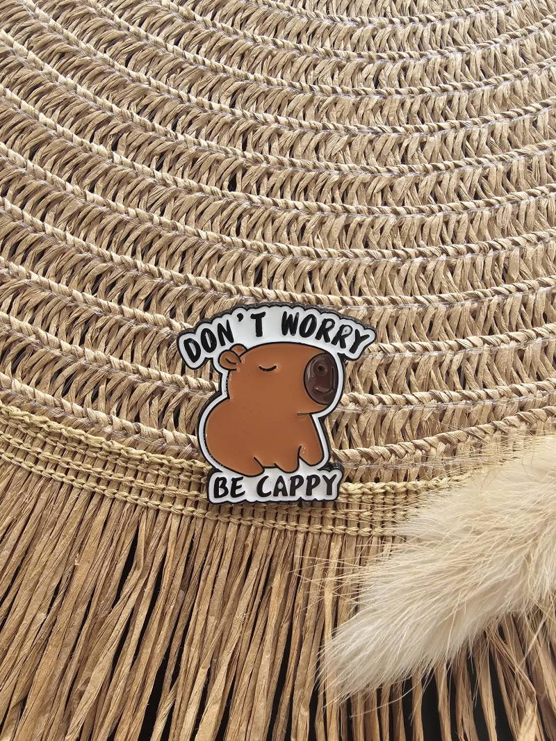 Pin Anstecker Wasserschwein Don't Worry Be Cappy Capybara Pin Anstecker Wasserschwein Don't Worry Be Cappy Capybara von BorntoPlotterWild
