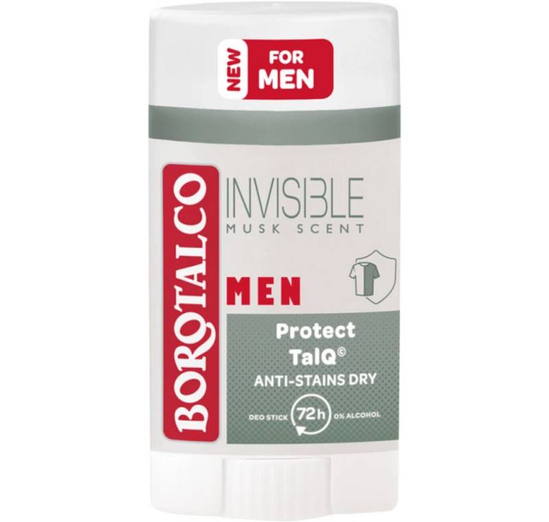 Borotalco Deo-Roller Festes Deodorant Men Invisible Dry (Deo Stick) 40 ml von Borotalco