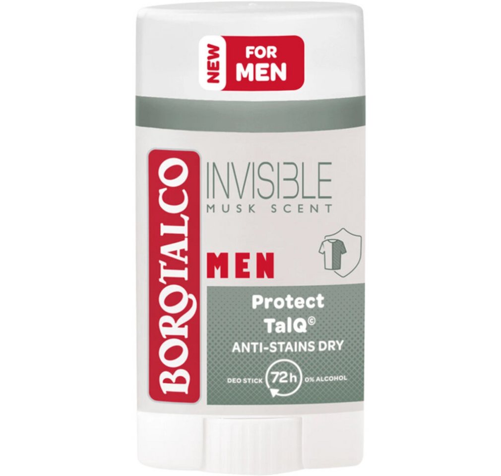 Borotalco Deo-Roller Festes Deodorant Men Invisible Dry (Deo Stick) 40 ml von Borotalco