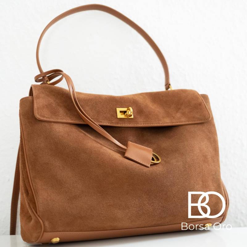 Handgefertigte Wildledertasche Damen, Schultertasche Echtes Leder, Stilvolle Umhängetasche, Handtasche, Perfekte Geschenkidee - Hellbraun von BorsaOro