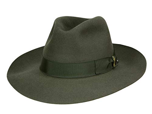 Borsalino Classico Breitrand Fedora aus Haarfilz - Grau (51/1) - 62 cm von Borsalino