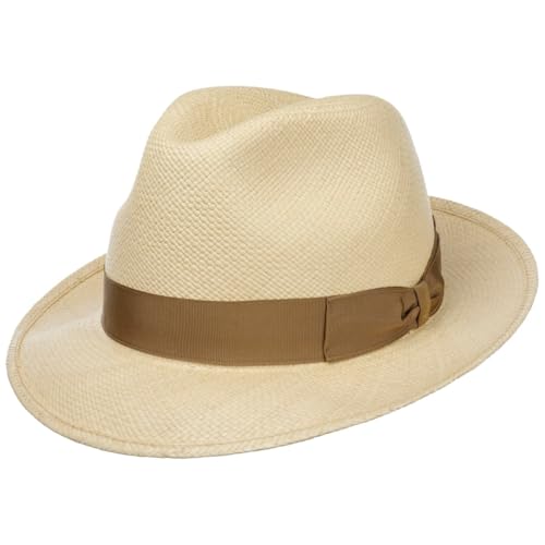 Borsalino Darolan Panamahut Strohhut Panamastrohhut Sommerhut Sonnenhut Damen/Herren - Made in Italy mit Ripsband, Ripsband Frühling-Sommer Sommer - 57 cm Natur-beige von Borsalino