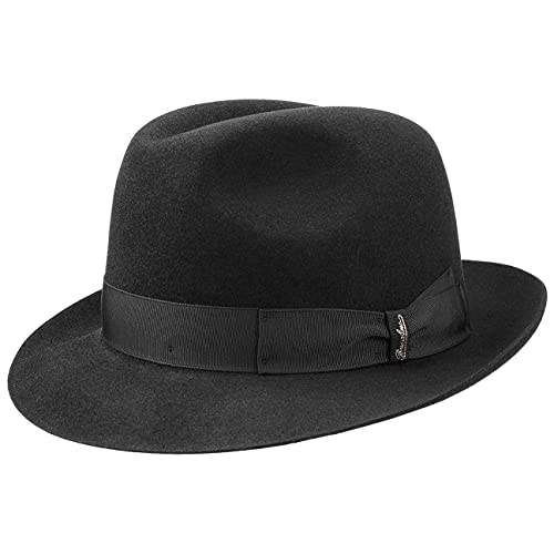 Borsalino Georgio Herren Haarfilzhut Damen/Herren - Made in Italy Filmhut Fedora Herrenhut mit Ripsband Frühling-Sommer Herbst-Winter - 61 cm schwarz von Borsalino