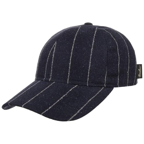 Borsalino Hiker Twotone Stripe Cap Basecap Baseballcap Sommercap Herren - Made in Italy mit Schirm, Futter, Klettverschluss, Metallschnalle, Klettverschluss Frühling-Sommer Sommer - 60 cm blau von Borsalino