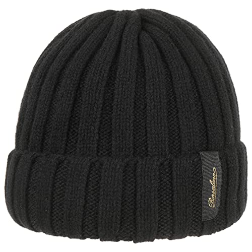 Borsalino Kaschmirmütze Umschlagmütze Strickmütze Wollmütze Damen/Herren - Made in Italy mit Umschlag Winter Herbst-Winter - One Size schwarz von Borsalino