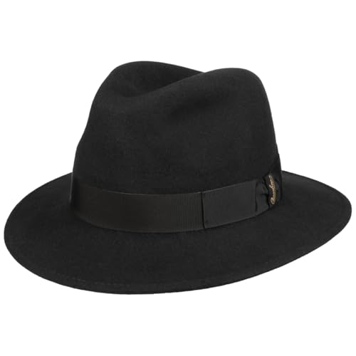 Borsalino Piemonte Traveller Wollhut Wollfilzhut Filzhut Damen/Herren - Made in Italy mit Ripsband, Ripsband Winter Herbst-Winter - 59 cm schwarz von Borsalino