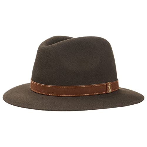 Borsalino Travellerhut Marrone für Herren Haarfilzhut Fedora mit Lederband Winter Sommer (57 cm - braun) von Borsalino