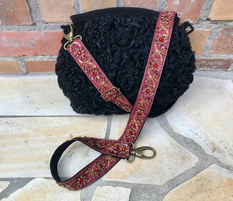 Verstellbarer Taschengurt Ersatzriemen Crossbody Boho Handbestickt von Bortenzauber