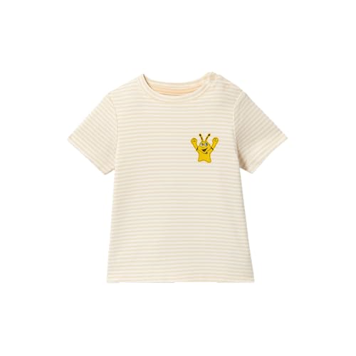 BVB Baby T-Shirt Gr. 98/104, Emma Maskottchen Design, Gelb-Weiß Gestreift, Bio-Baumwolle von Borussia Dortmund