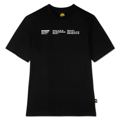 BVB RETRO T-SHIRT YELLOW: Gelbes Oversized T-Shirt im 90er Jahre Design - BVB-Emblem in Ellipsen, 100 % Baumwolle BVB RETRO T-SHIRT YELLOW: Gelbes Oversized T-Shirt im 90er Jahre Design - BVB-Emblem in Ellipsen, 100 % Baumwolle von Borussia Dortmund