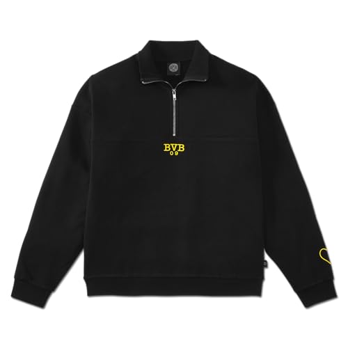 Borussia Dortmund BVB Drift Zip-Sweater Damen Gr. L - Schwarz, 100 Prozent Baumwolle von Borussia Dortmund