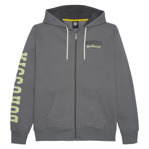 Borussia Dortmund BVB Explorer Sweatjacke Gr. XL - Anthrazit mit 3D-Stick und Print, Nachhaltig hergestellt von Borussia Dortmund