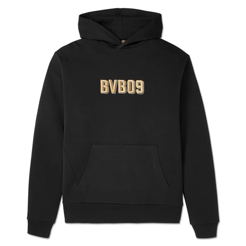 Borussia Dortmund BVB Gold Hoodie: Sportlicher Schwarzer Kapuzenpulli Gr. 3XL mit Edlem 3D-Stick - Made in Europe von Borussia Dortmund