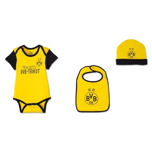 Borussia Dortmund Unisex Baby BVB Geschenkebox 3-TLG, Gelb, 62-68 (3er Pack) von Borussia Dortmund