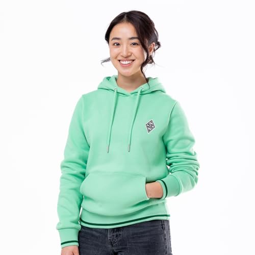 Borussia Mönchengladbach Damen Hoodie Backprint XI | Offizieller Fanartikel Fohlenshop | Gladbach Fanartikel | Stadion & Freizeit (DE/NL/SE/PL, Alphanumerisch, M, Regular, Regular, Mintgrün) von Borussia Mönchengladbach