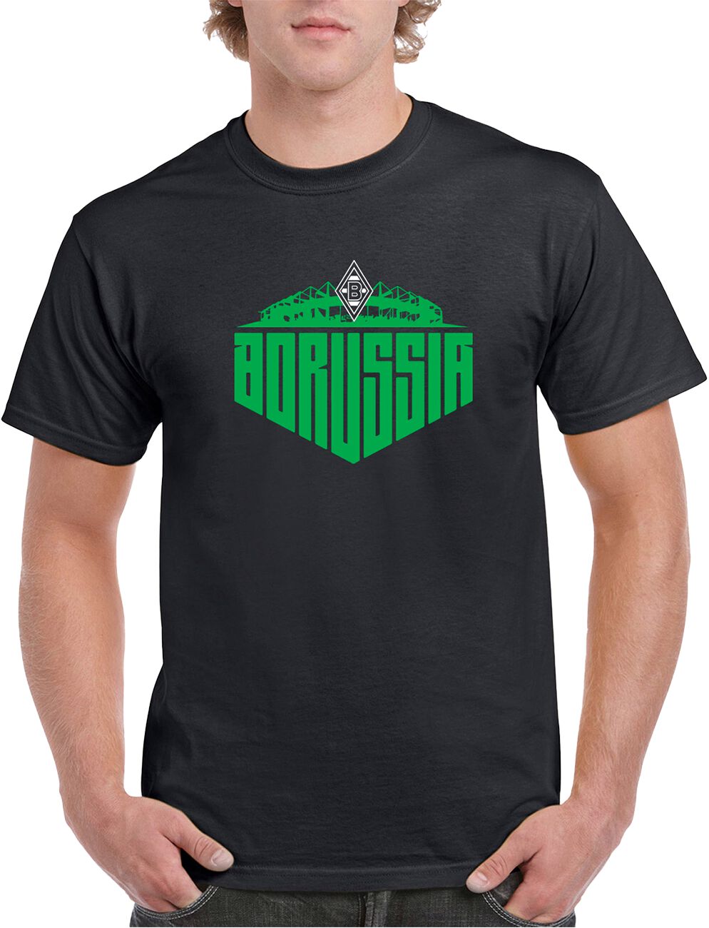 Borussia Mönchengladbach T-Shirt - Borussia-Park - S bis M - für Männer - Größe S - schwarz von Borussia Mönchengladbach