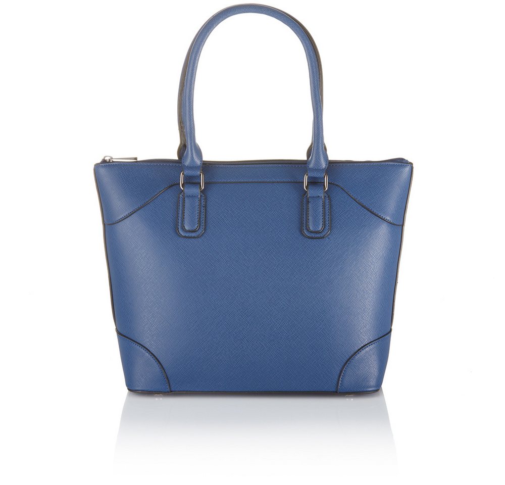 Boscha Handtasche BO-1116-MN, Shoppingbag mit Reißverschluss und Ziernähten von Boscha