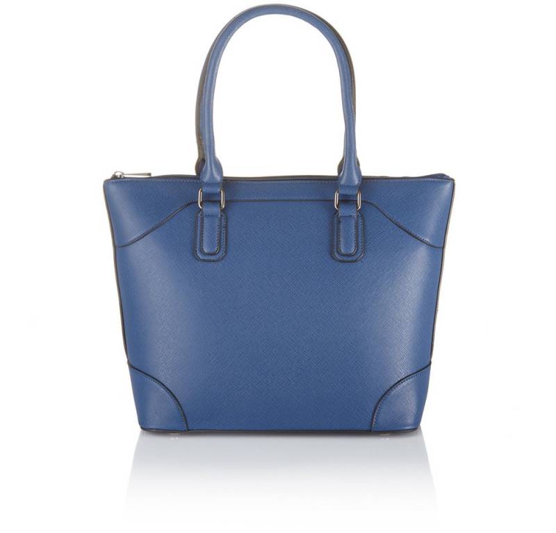 Boscha Handtasche BO-1116-MN, Shoppingbag mit Reißverschluss und Ziernähten von Boscha