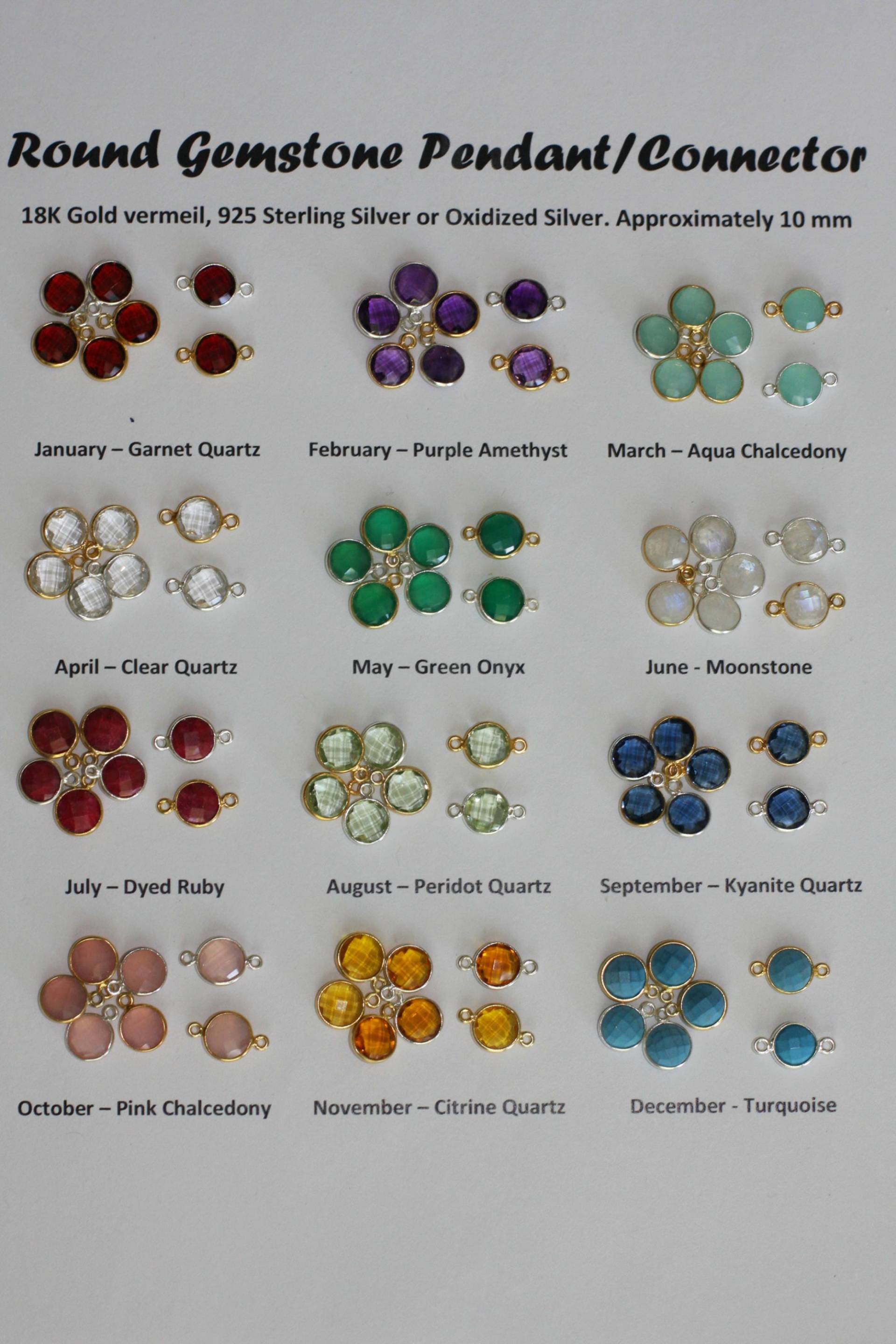 Echter Edelstein-Anhänger Mit Echtem An Jeder Halskette Oder Jedem Armband - Kleiner Geburtsstein-Anhänger von Boshar