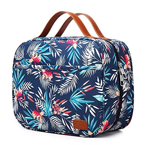 Hanging Travel Toiletry Bag,Large Capacity Cosmetic Travel Toiletry Organizer for Women with 4 Compartments & 1 Sturdy Hook,Perfect for Travel/Daily Use/Christmas (Palm Leaf) von Bosidu