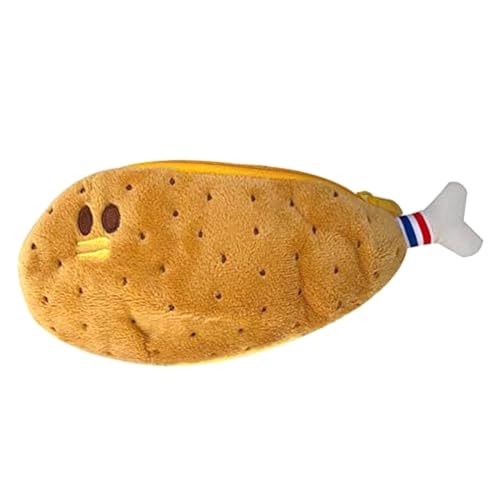 Bosiyrggrl Kreative Neuheit Lustiges Gesicht Simulation Lebensmittel Obst Huhn Bein Charakter Weich Kleidung Plüsch Bleistiftbox B von Bosiyrggrl