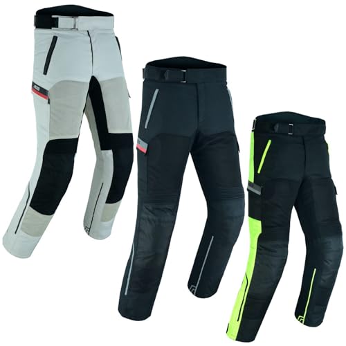 Bosmoto Herren Motorradhose mit Protektoren – wasserdichte Kombihose mit herausnehmbarem Futter,Motorrad Sommer Textil Hose Ventilated (DE/NL/SE/PL, Alphanumerisch, 3XL, Regular, Regular, Green) von Bosmoto