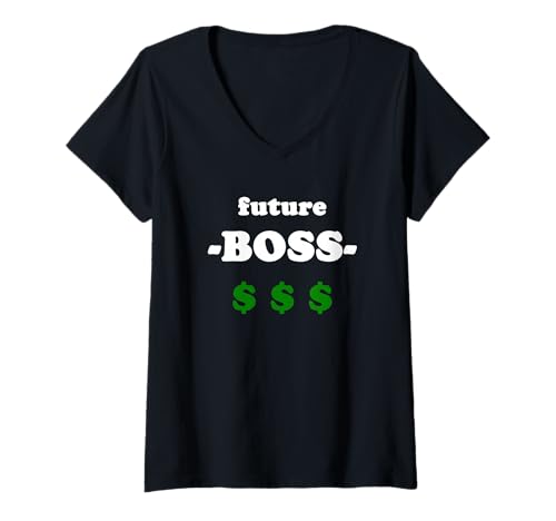 Damen Future Boss - Startup-CEO Entrepreneur Boss Day Office Lustig T-Shirt mit V-Ausschnitt Damen Future Boss - Startup-CEO Entrepreneur Boss Day Office Lustig T-Shirt mit V-Ausschnitt von Boss Appreciation Office Job Funny Gag Gifts Idea