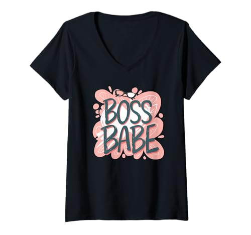Damen Toller Boss Babe T-Shirt mit V-Ausschnitt Damen Toller Boss Babe T-Shirt mit V-Ausschnitt von Boss Babe Outfit