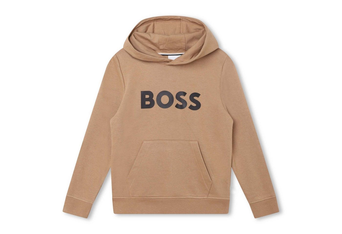 Boss Kidswear Hoodie BOSS Kids Kapuzenpullover braun (cookie) mit schwarzem Logo von Boss Kidswear