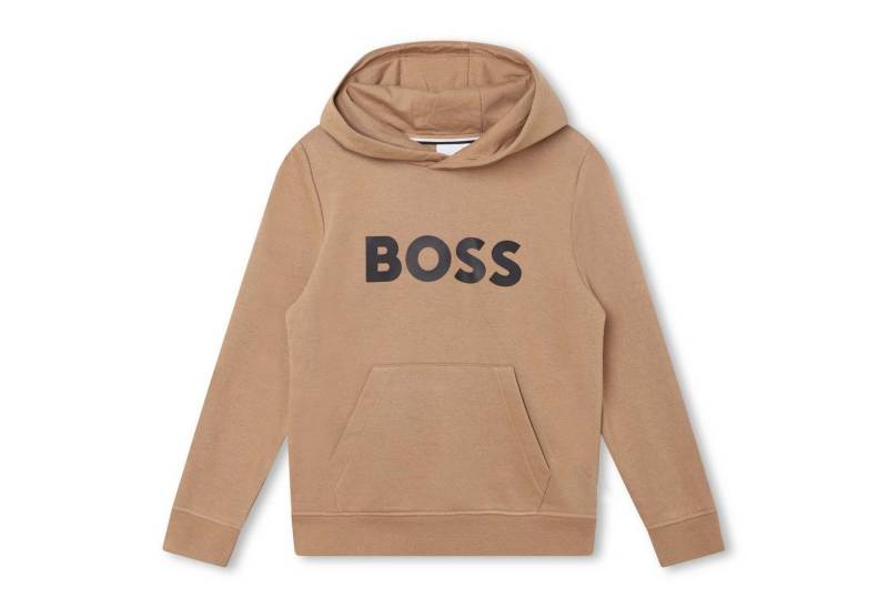 Boss Kidswear Hoodie BOSS Kids Kapuzenpullover braun (cookie) mit schwarzem Logo von Boss Kidswear